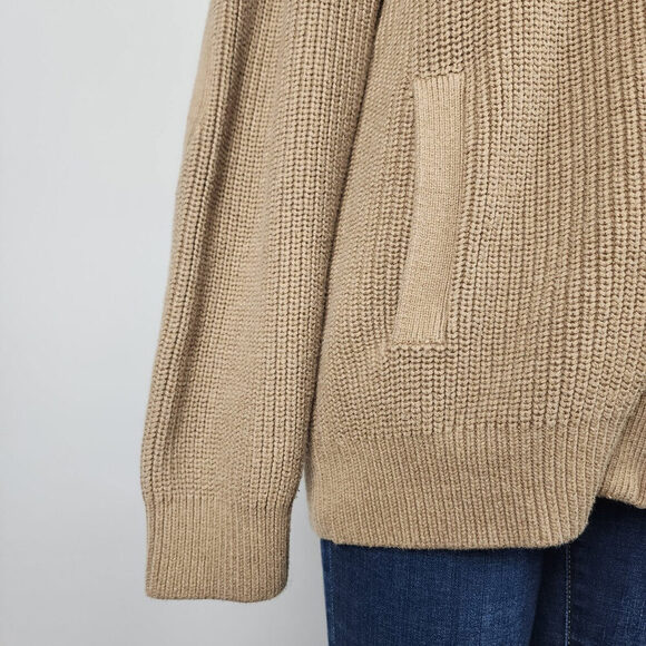 Tommy Hilfiger Brown Cotton Ribbed Knit Zip Up Jacket Size XL - Picture 4 of 9